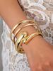3 PCS Gold Color Minimalist Bangle Set Mix of Open & Closed Circular Designs Classic Stackable Bangle Set For Women