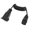 12V  7 Pin To 13 Pin Trailer Adapter 2m Length Coiled Trailer Socket Wiring Connector for RV Caravan Boat Black
