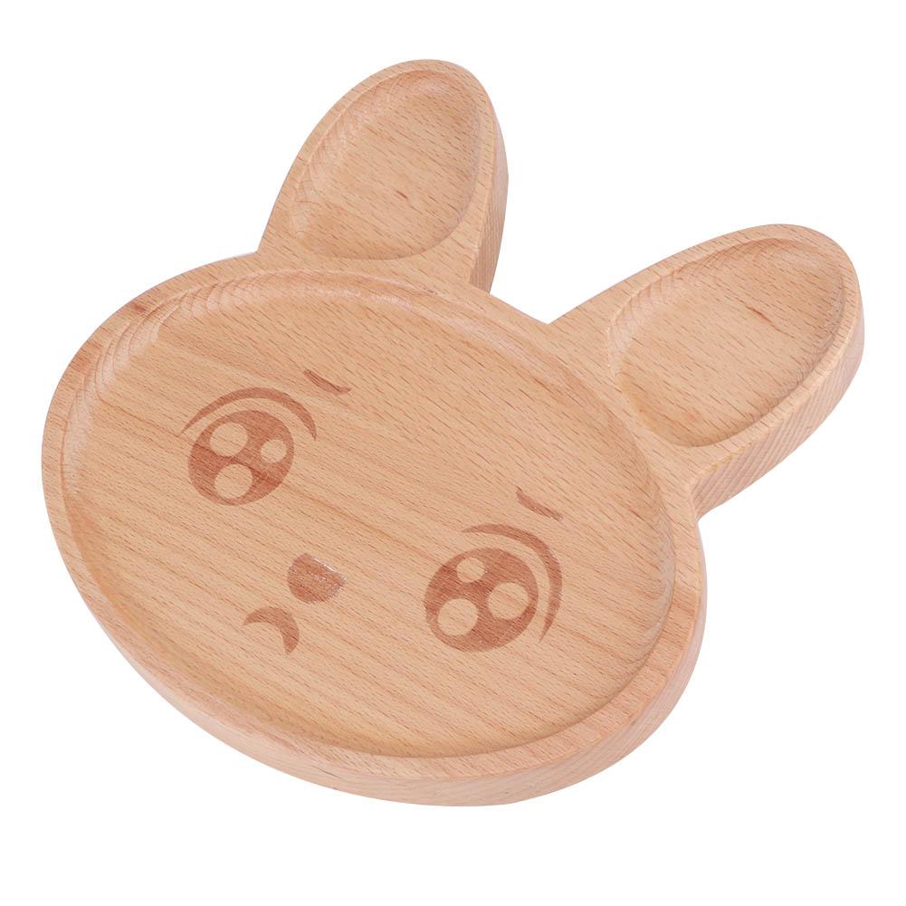 Holz Lebensmitteltablett Schale Teller Frühstück Servierplatte Snackbehälter für Baby Kind Kinder Geschirr