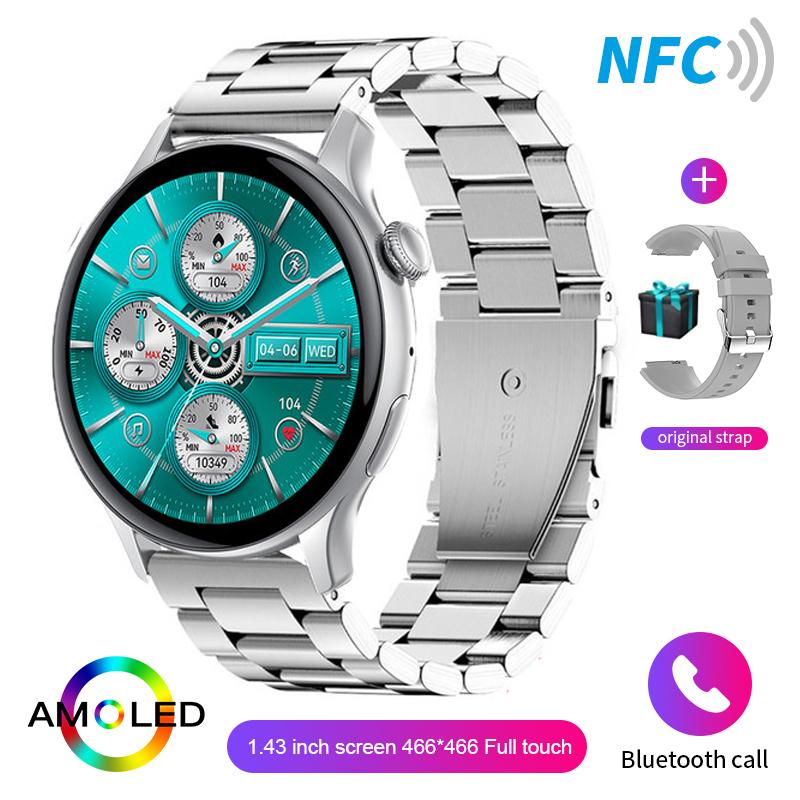 2024 New Women Smart Watch AMOLED 1.43" Screen NFC Heart Rate Blood Oxygen Bluetooth Call IP68 Waterproof  Ladies Gift Smart Watch