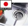 Belca Made In Japan Stainless Steel Shallow Drain Garbage Bin for Sinks, 135 Type, 13.5cm Diameter X 5.8cm Height, Stainless Steel/White, SP-202T