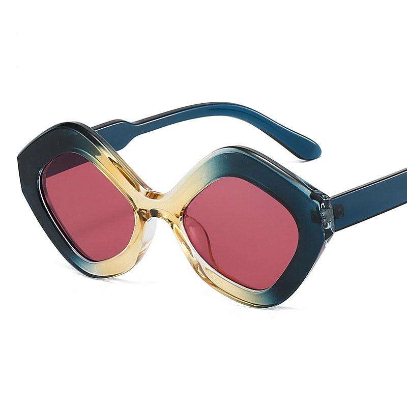 Vintage Rhombus Sunglasses Women For Men Luxury Brand Designer Sun Glasses Punk Popular Outdoor Vacation Big Frame Shades Uv