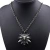 Retro Classic Fashion Pendant Witcher 3 Metal Wolf for Head Men's Animal Necklace Jewelry European American Games Jewelr