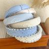 Luxury Floral Design Headbands For Women Fabric Hair Accessory With Bead Detailing Hairband Headwear For Special Event