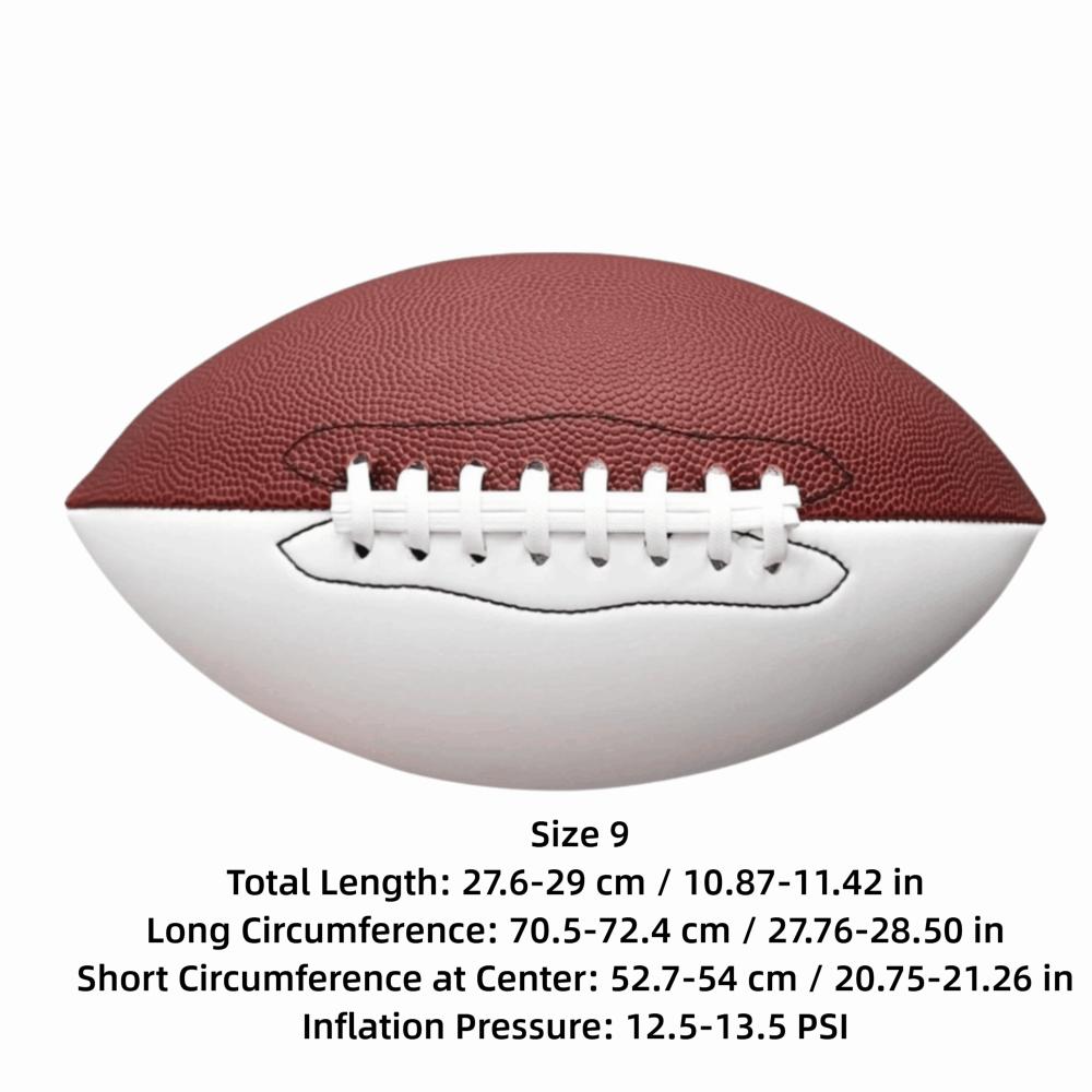 Oval American Football Brown and White Training Football Durable Sports Football  Recreational Play