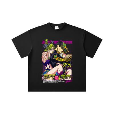 T-shirt unisexe en coton épais 260 g/m², fil double 32, 100 % coton, avec impression V1 de Jojo's Bizarre Adventure Jotaro Jolyne