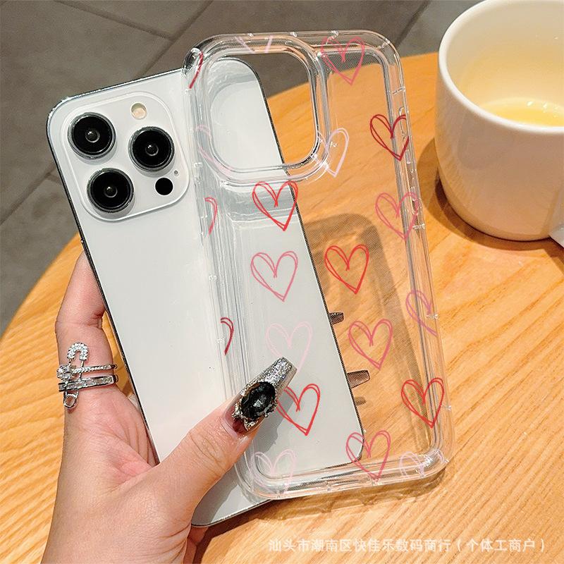 Korean Ins Love for iPhoneXR Apple 11/12/13/14/15/16 ProMax Mobile Phone Case