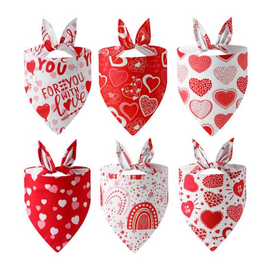 Pet Saliva Wipes Adjustable Strap Exquisite Heart Pattern Pet Cleaning Cloth Pet Valentine Day Party Birthday
