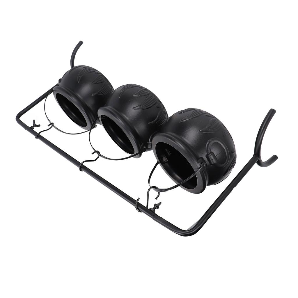 Halloween Cauldron Decorations ABS Iron Flame Pattern Mysterious Black Witches Candy Bucket for