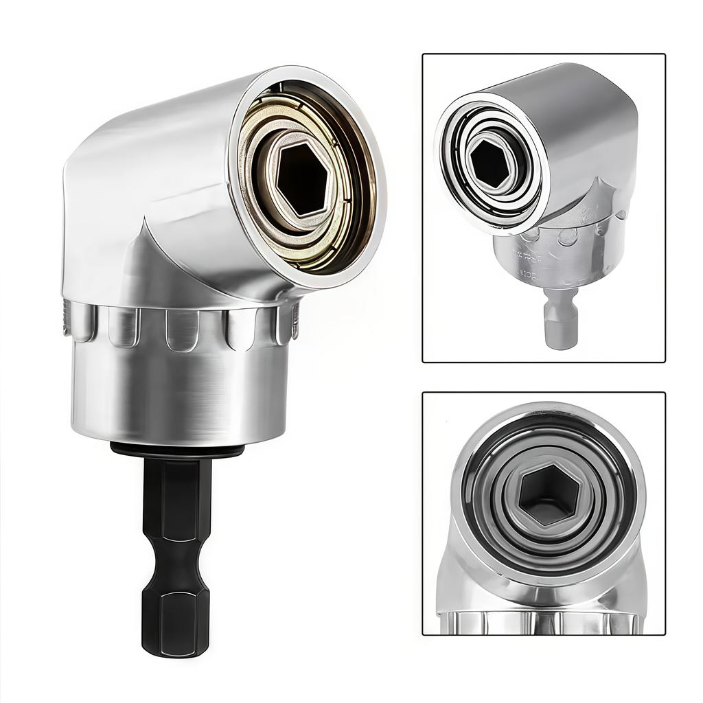 Heavy-Duty Right Angle Drill Driver Attachment - 105-Degree Quick-Change Screwdriver Adapter with Magnetic Bit Socket