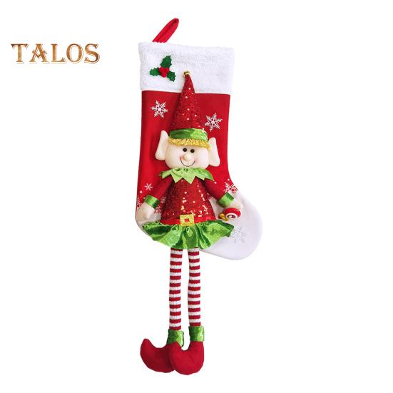 

Рождественские чулки 3D Милая кукла-эльф Рождественские чулки Украшения Длинноногий эльф Подвесной чулок для конфет Игрушки Подарки красный