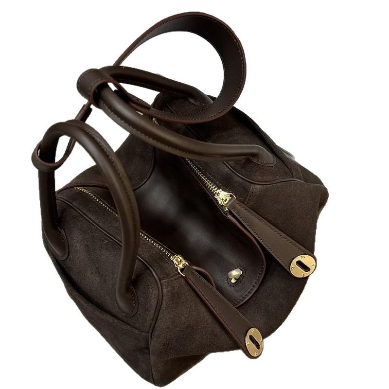 

New cowhide bag doctor bag genuine leather shoulder handbag medicine bag bucket bag large capacity women s bag 26cm*18cm*14cm