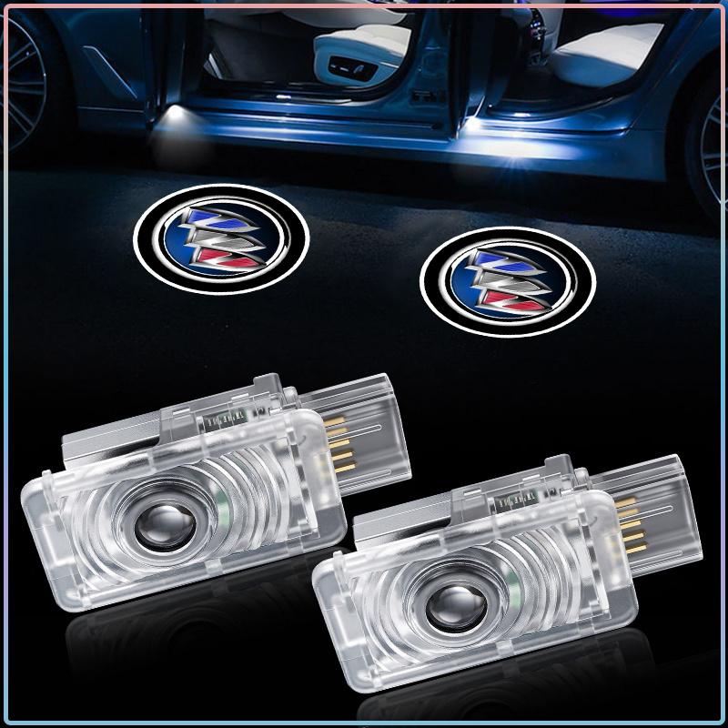 2Pcs/Set Led Car Door logo emblem Welcome Light Car Accessories For Buick Regal GS GL6 GL8 Avenir Lacrosse Riviera Envision Lesabre Velite 2Pcs