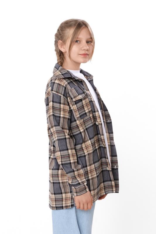 Warme Uniseks Geruite Kinderen Shirt met Geborstelde Fleece Voering, Tussenizoen 6417-090-1 HC