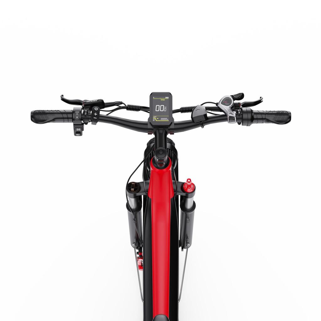 DUOTTS F26 Lite 48V 500W Electric Bike for Adults, 26"x4.0" Fat Tire E-Bike, 45-90km Range, Shimano 7-Speed, Black Red/Silver White
