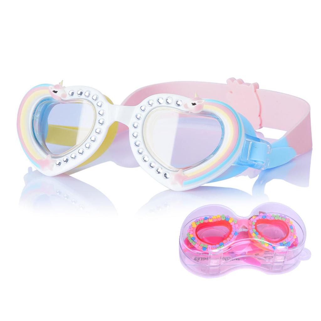 CSILOVEE Ochelari de înot UV Ajustabili Câmp vizual larg Pentru Băieți de școală elementară și Etui Inclus, Protecție, Anti-ceață, Etanși,