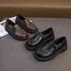 Schwarze Lederhalbschuhe für Jungen - Britischer Stil, Weiche Sohle, Mittlere bis Große Kinder, Frühjahr/Herbst 2026