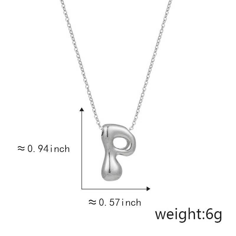 Cute Smooth Letter Necklace, Chubby Pendant, European and American Fashionable and Simple Collarbone Chain