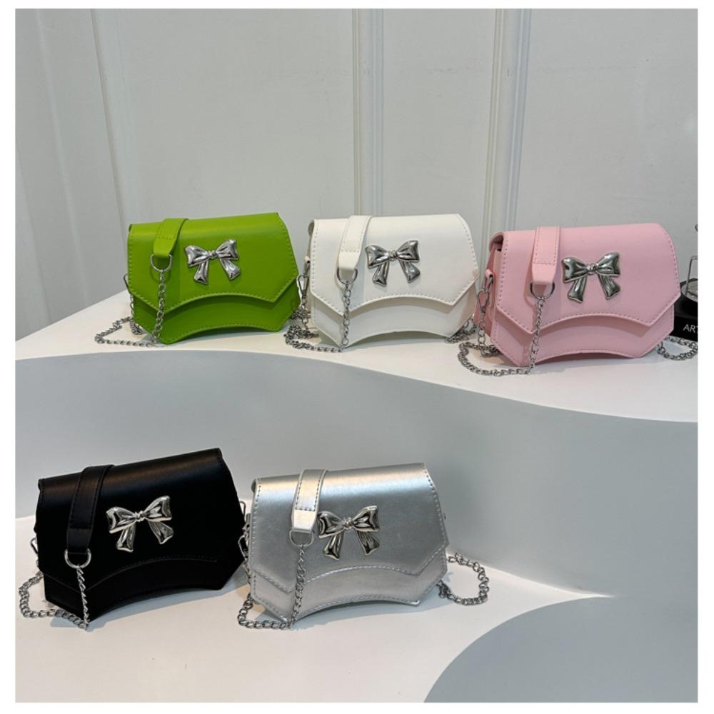 

Trendy Crossbody Bag Gentle Hand Bag Fashion Bow Shoulder Bag Women белый