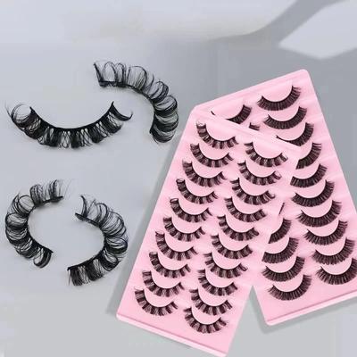 10 pares de cílios postiços 3D Mink, cílios postiços russos, cílios postiços dramáticos, maquiagem por atacado, extensão de cílios postiços