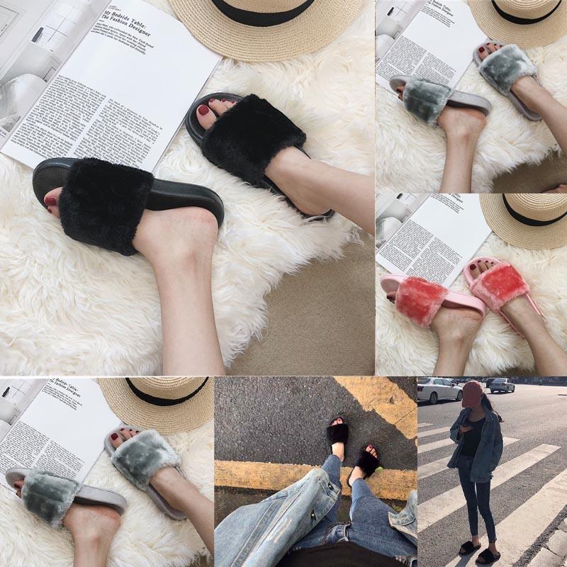 Stylish Cross Furry Design Women Slip On Slippers With Soft Fur Decoration