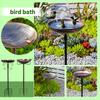 Retro- Metal Bird Bath Tub, Freestanding Design, Suitable For Gardens, Patios, And Courtyards, Comes With An Upgraded Five-pronged Base.