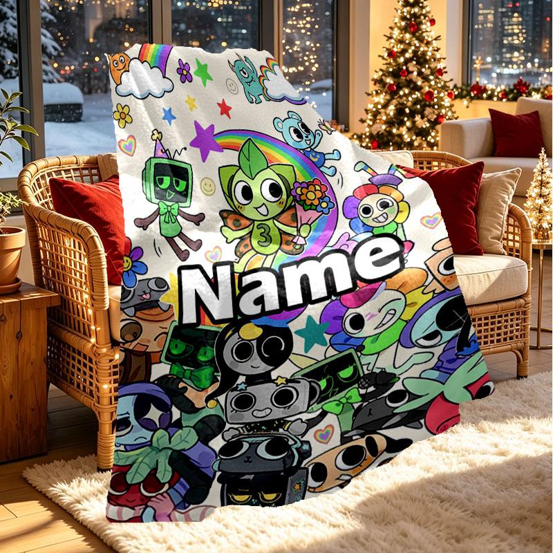 Coperta Personalizzata con Stampa Dandy's World, Decorazione per la Casa, Camera da Letto, Divano, Campeggio, Divano, Regali per Compleanno Natale