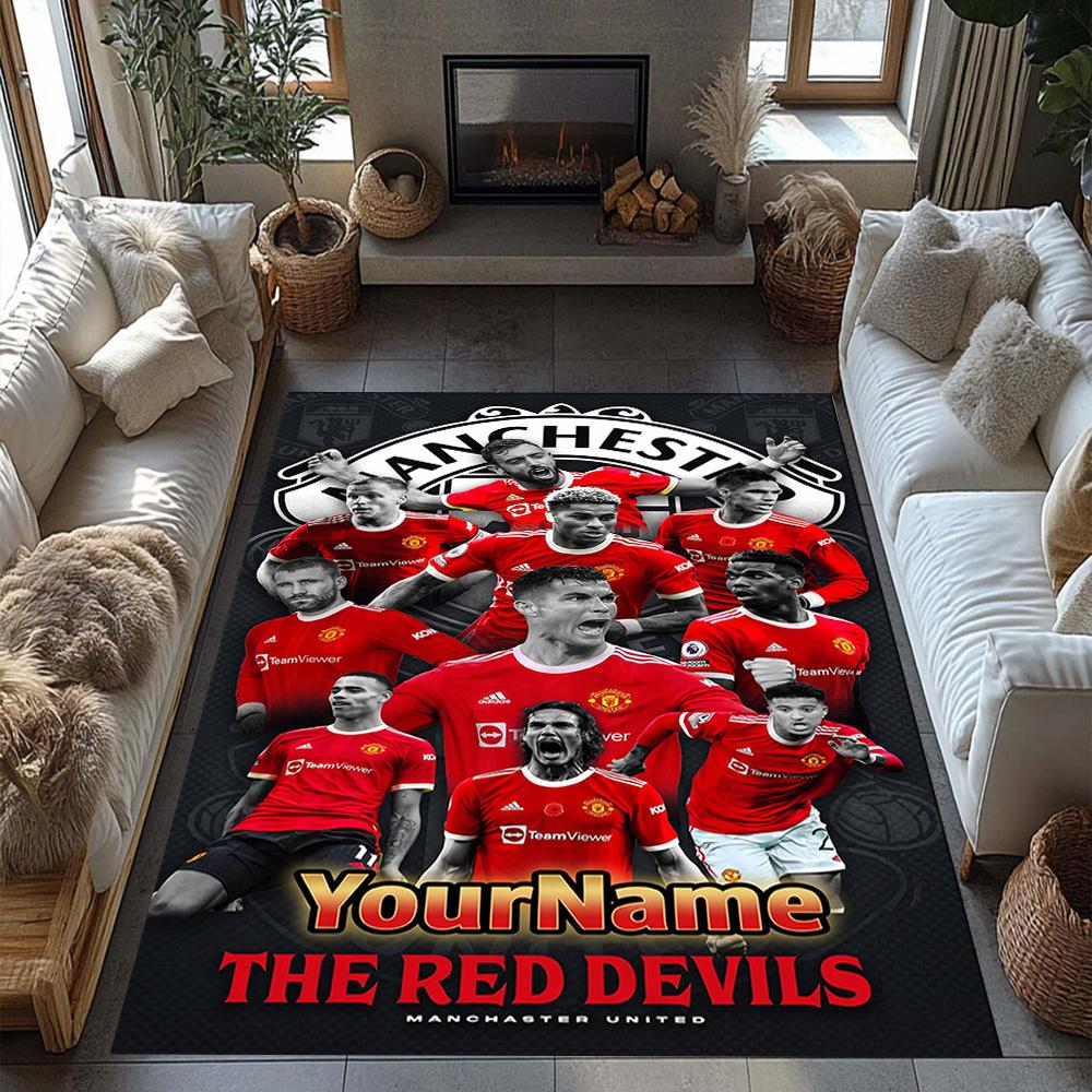 Manchester Customize Your Name Area Rug Design for Kitchen Hallway Foyer Dining Room Antislip Carpet Anime Office Decor Wedding Party Gift