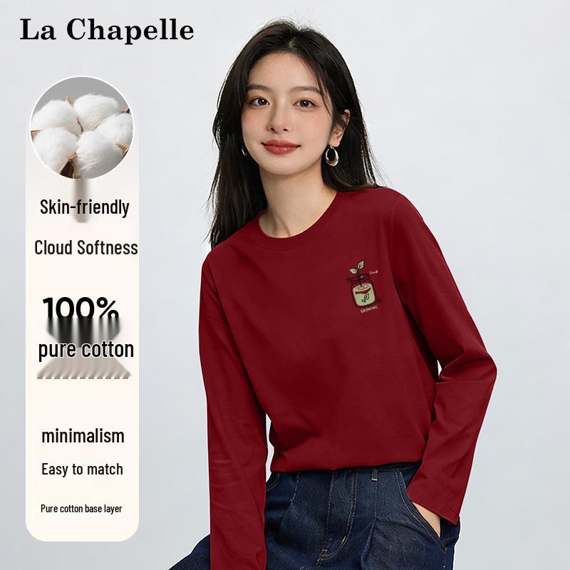 La Chapelle Women s Long Sleeve Pure Cotton T-Shirt XL