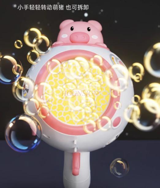 New Electric Handheld Fully Automatic Bubble Blowing Gun Planet Bubble Machine Children'S Toys
