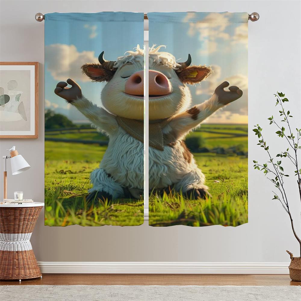 

Шторы для гостиной, украшения, прерии, йога, подхваты для оконных штор, дом и декор, шторы для спальни, 2 шт., завитки W50xH70cmx2pcs-CL