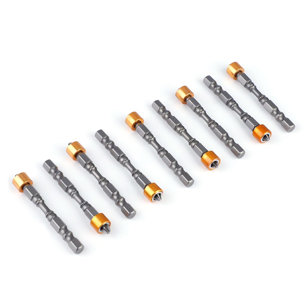 10Pcs 65mm PH2 Hex Shank Magnetic Anti Slip Screwdriver Bits Set for Plasterboard Drywall Screw
