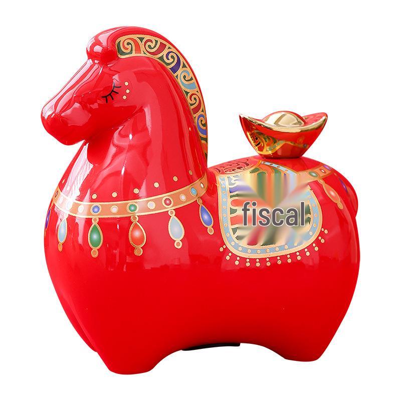 Instant Wealth Ceramic Zodiac Horse Money Box - Office & Home Gift
