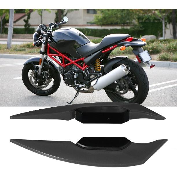Akozon 1 Set of Motorcycle Side Winglet Aerodynamic Spoiler, Compatible with Universal Motorcycles and Electric Bikes (Black)