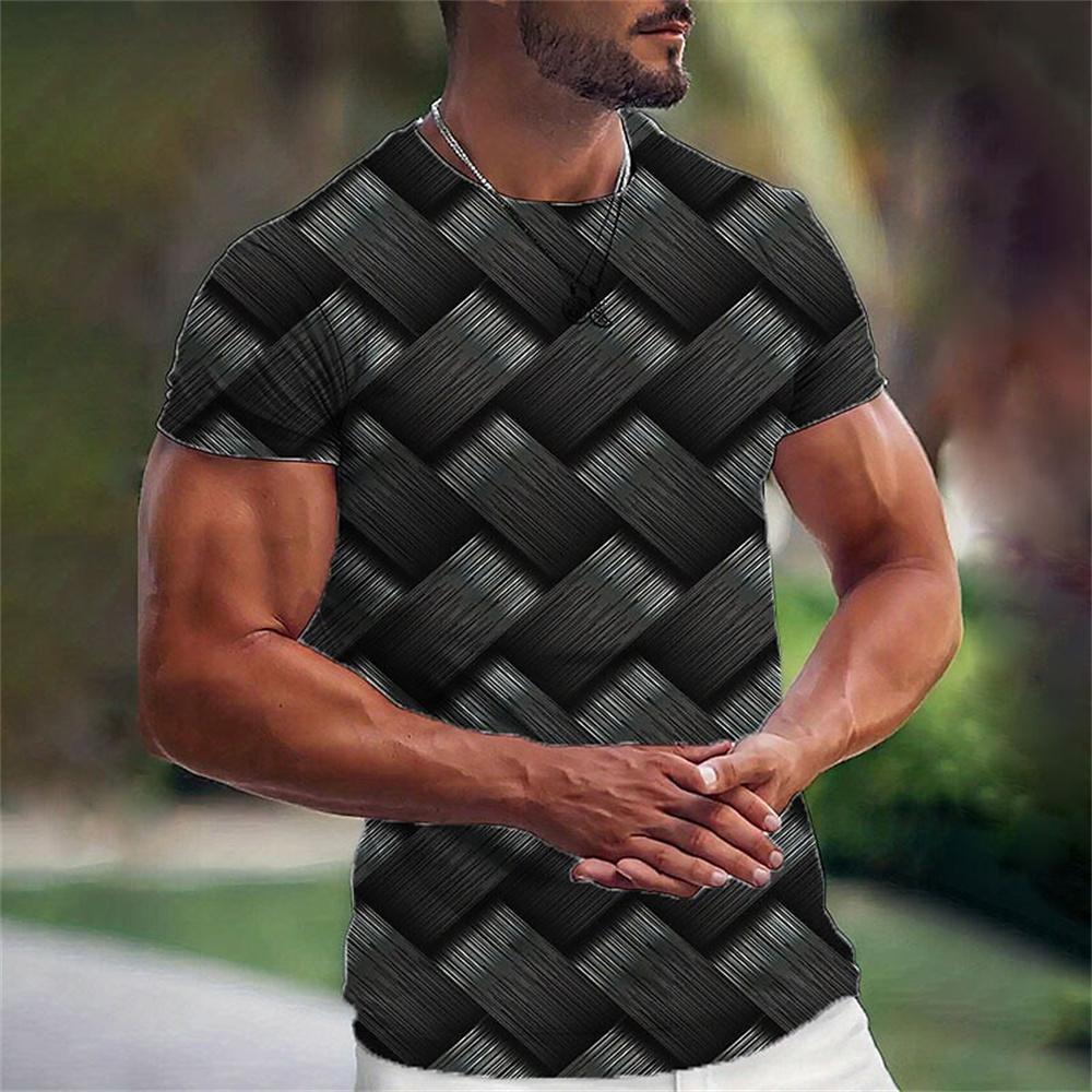 Summer Men'S T-Shirt Geometric Pattern 3d Printed Men'S Top Everyday Casual Clothing Loose Oversized-Shirt Retro Sweatshirt