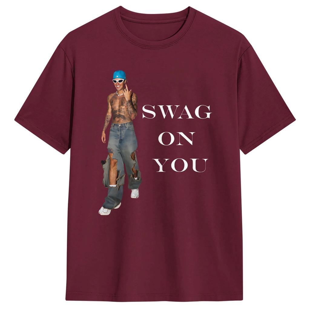 Unisexs JJustins BBiebers SWAG on U TShirts Cotton Clothes Summer Casual Short Sleeve T Shirt Crew Neck Trending Casual Tshirt