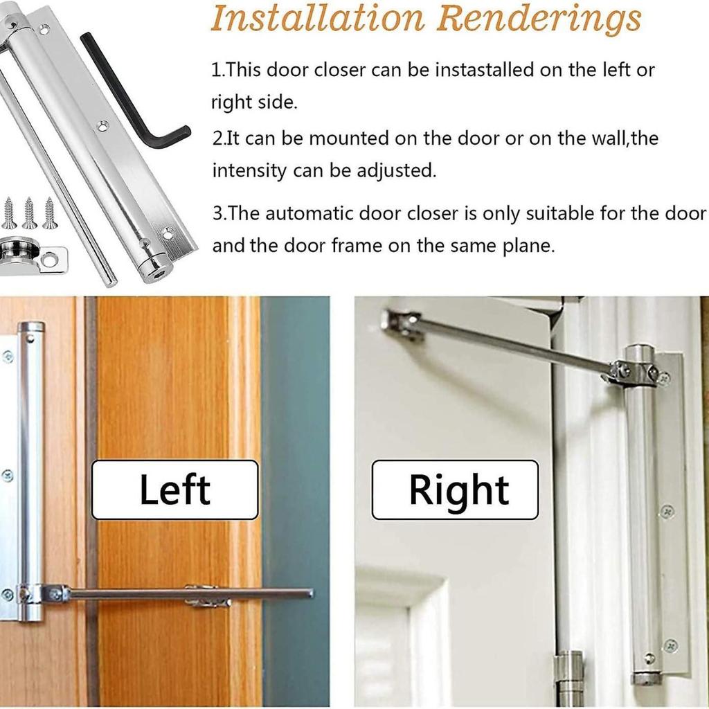 Door Closer Outdoor Bar Door Closer Interior Stainless Steel Adjustable Door Recliner Lightweight Automatic Spring