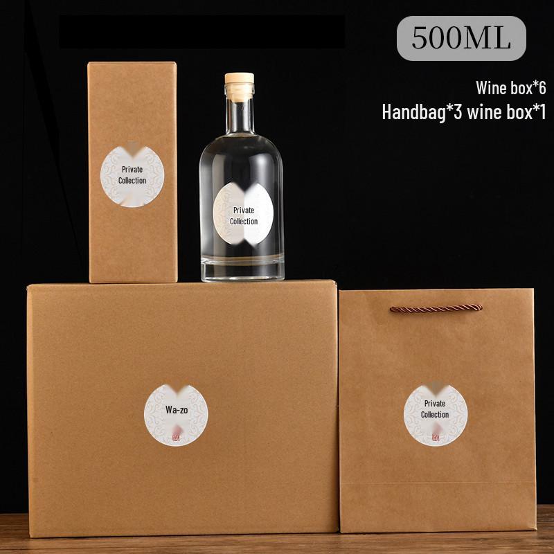 Průhledné prázdné lahve skladem: Vodka, Žluté víno, Domácí ovocné víno, Baijiu, Mražený alkohol