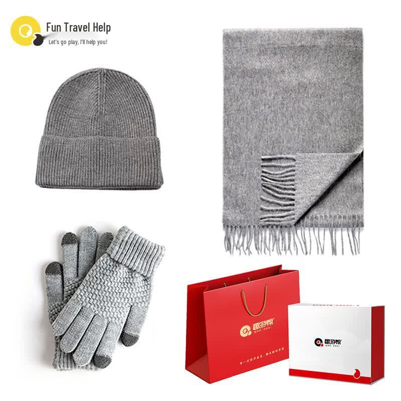 Outdoor Winter Hat Scarf Gloves Set