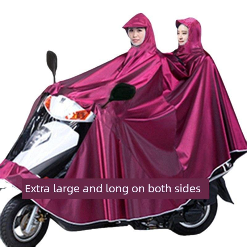 New Model Raincoat for Two-Person Electric Scooter/Motorcycle, Adult Riding Poncho for Single Rider, Enlarged and Thickened