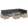 Garden Sofa Set with Cushions 9 Pcs Light Grey