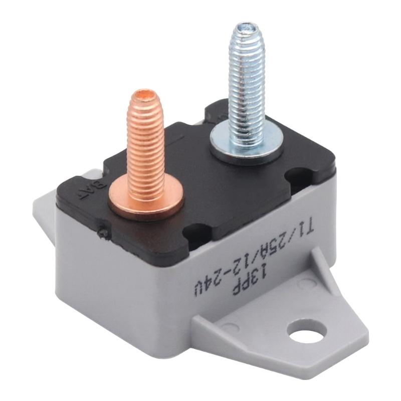 2Pcs 25A Circuit Breaker Auto Reset Function Red Sheath Design Fixed Mounting Wing for 6-28V Voltages Ranges Systems