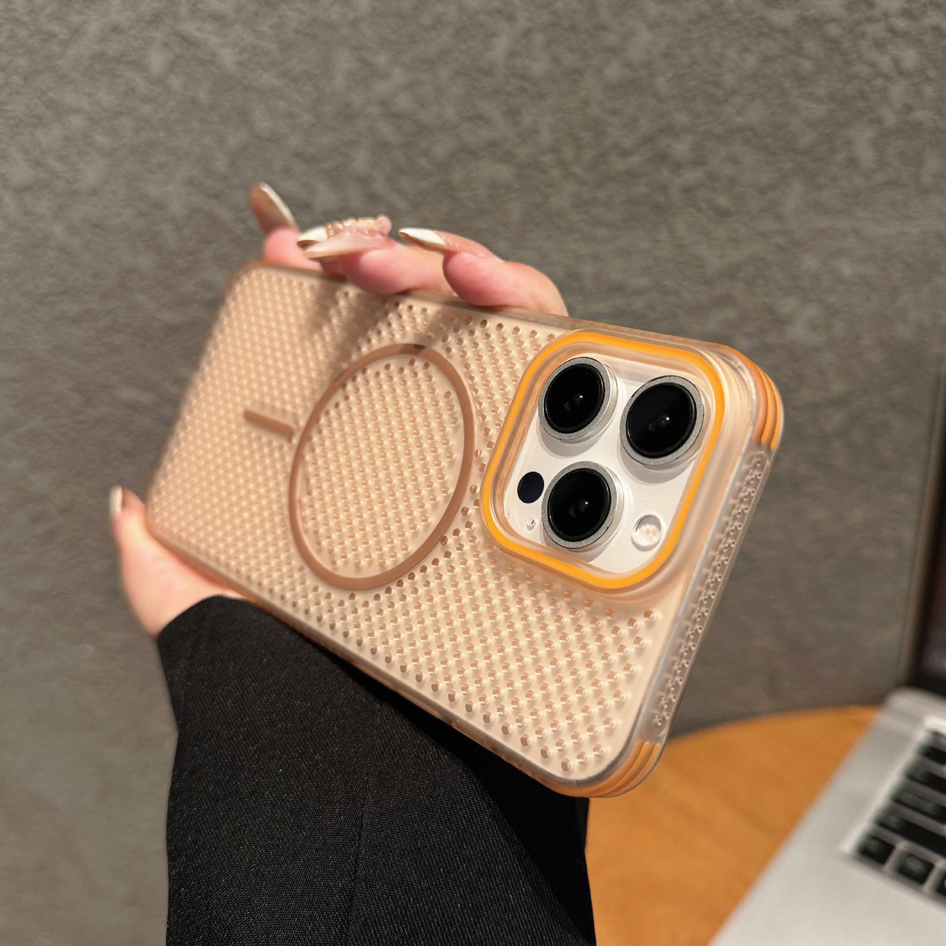 

Magnetic Attraction Is Suitable for Large Hole IPhone16ProMax Phone Shells and Apple 15 Anti Drop Full Cover Protective Cases iPhone12promax