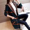 Knitted Cardigan Women's Medium and Long Fashion Outfit Spring and Autumn New Autumn and Winter Loose Plaid Sweater Jacket