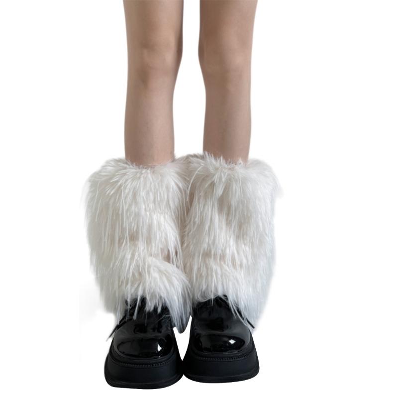 Women's Thick Fuzzy Leg Warmers Soft Plush Boot Covers Toppers for Costume Parties Winter Fashion Accessory Leg Gaiters