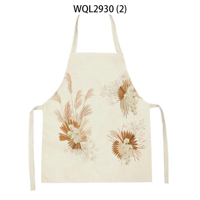 Cleaning Supplies Flower Plants Pattern Kitchen Aprons Sleeveless Linen Aprons Home Cooking Baking Accessories Antifouling Apron