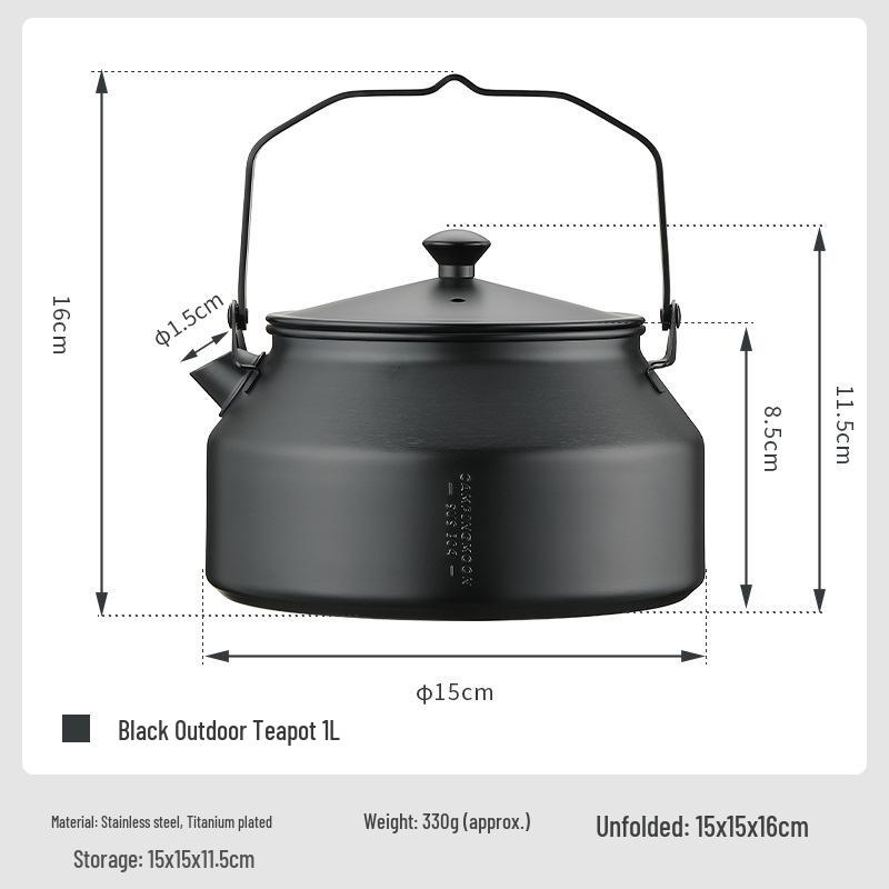Koman BKSW-1 Portable Stainless Steel Camping Kettle and Tea Infuser for Outdoor Cooking and Boiling Water