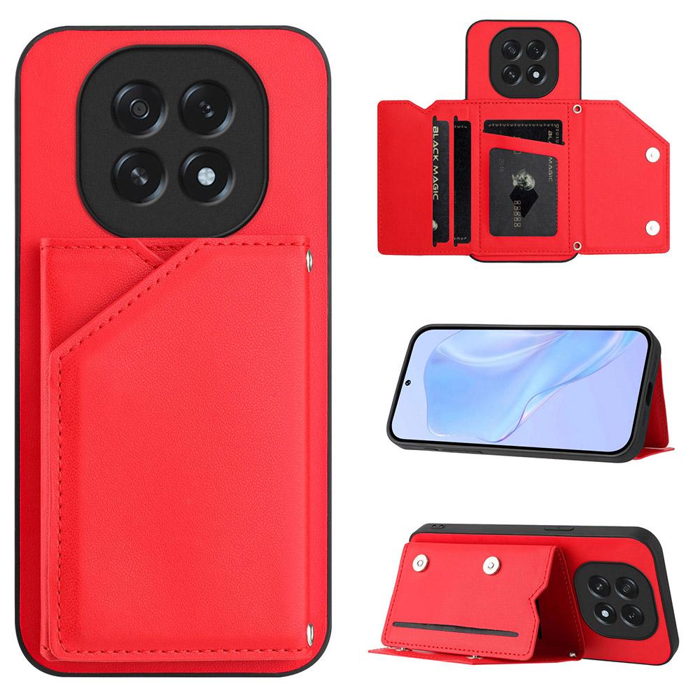 Card Holder Back Case For OPPO A5 A3 Pro A79 A78 A58 A38 A18 Reno 14 12 11 F 10 Magnetic Button-Flip Leather Wallet Phone Cover