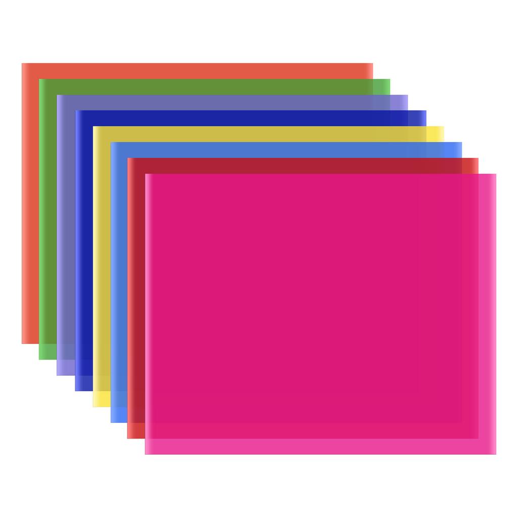 8 Colors set PET Transparent Gel Lighting Filter 50 * 40cm  20 * 16in Coloured Overlays Tinted Correction Gels Light