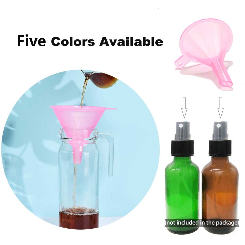 6-5pcs/set Stackable Transparents Colorful Funnel Multifunctional Home Candy Color Funnel